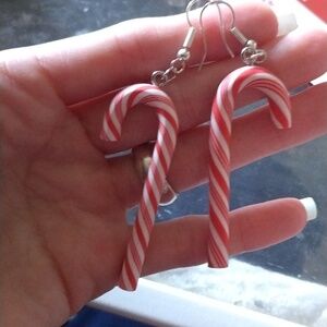 Candy canes earrings handmade by me